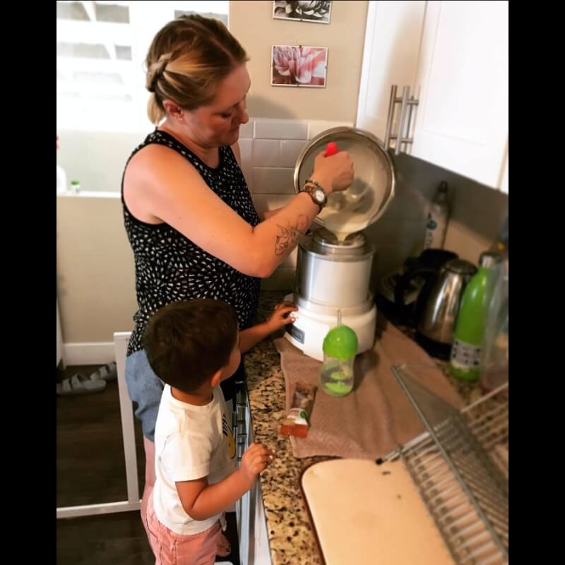 Danka making baby food